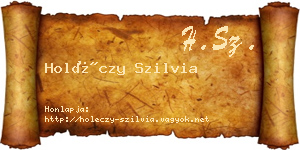 Holéczy Szilvia névjegykártya